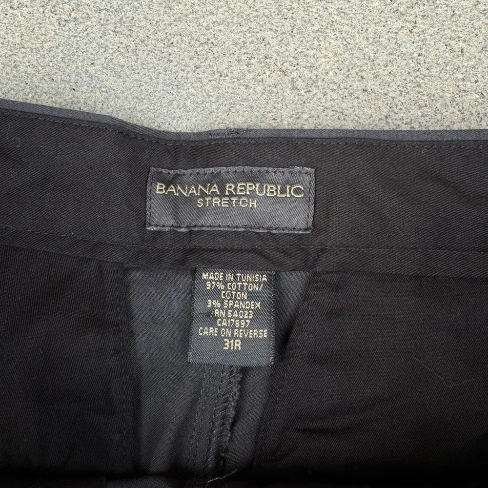 Banana Republic Mens Stretch Chino Pants Navy Blue Straight Leg 31R